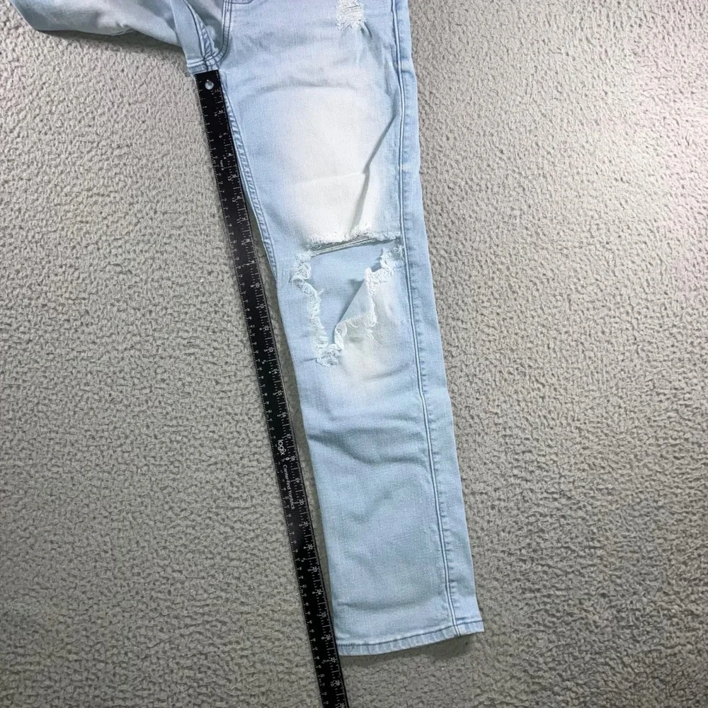 Hollister Slim Straight Jeans Mens 28x30‎ Blue Distressed Grunge Punk Fit 28x27